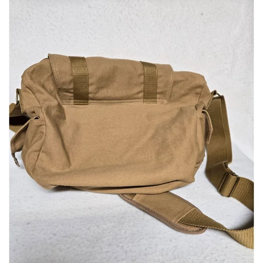 Bestek Canvas Messenger Bag For Cameras W/ Adjustable Strap & Buckles Khaki‎